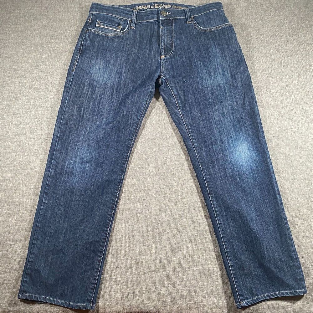 Mavi Zach Jeans Straight Leg Mens 36x32 (32x28) Blue Denim Stretch